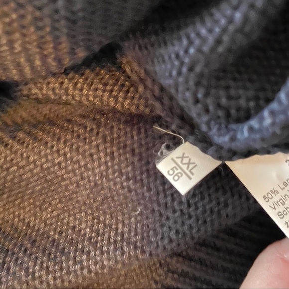 Impulso Made in Italy-50% Wool-Zip up Cardigan-Diamond Design- Size XXL-EU/XL US - Picture 12 of 15